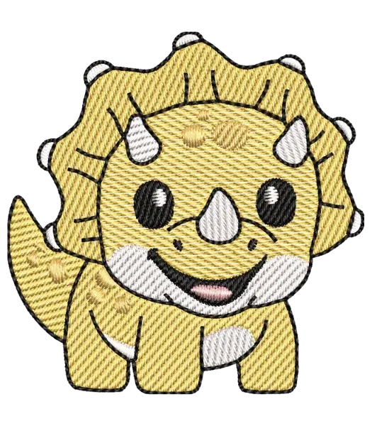 Matriz de Bordado Triceratopo Amarelo